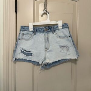 PacSun Light Blue Distressed Jean Shorts